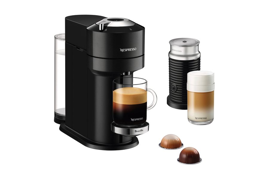 Nespresso Vertuo Next coffee machine with an Aeroccino3 milk frother
