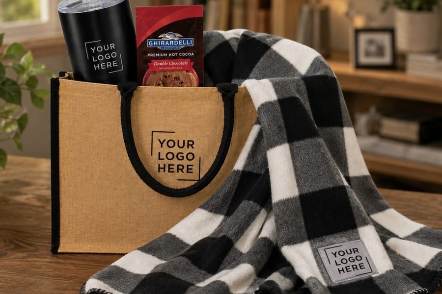 Fleece Blanket and Tumbler Tote