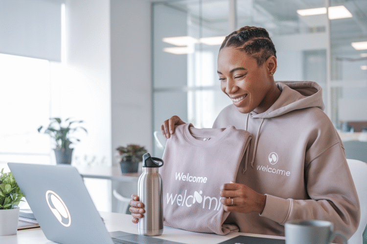 📊 Nearly 1 in 3 employees quit within 90 days—combat this by giving new hires a curated welcome kit. Branded swag makes culture tangible, boosts belonging, and speeds integration. First impressions = retention. #EmployeeEngagement